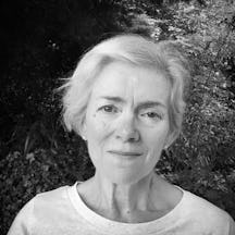 Photographic head and shoulders, black and white portrait of Anne Howeson.