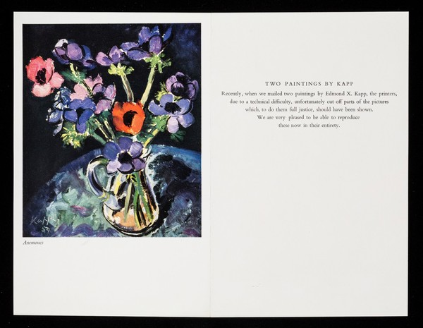 With the compliments of C.L. Bencard Ltd : two paintings by Kapp.
