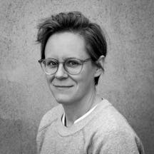Head and shoulders black and white portrait of Eilish McCormick.